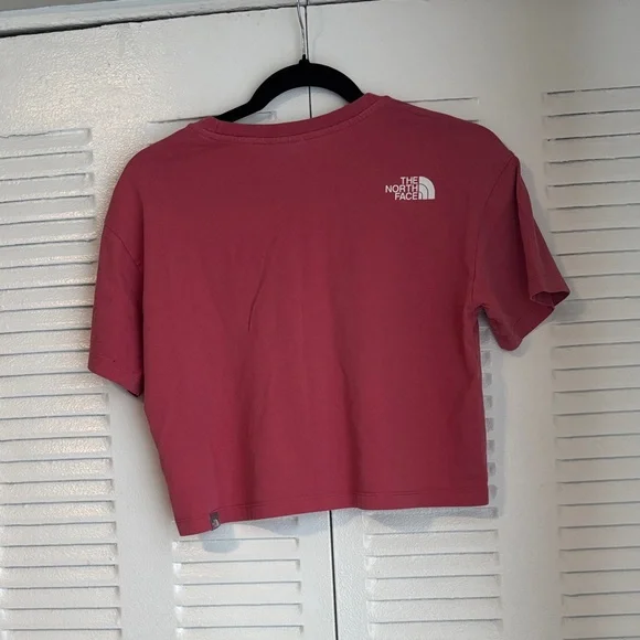 The North Face Cropped Simple Dome Tee Slate Rose Pink Casual Top - Picture 5 of 8